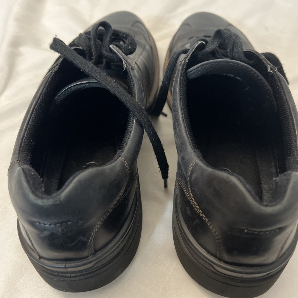 Ecco Mens Leather Fenn Tie Oxford Casual‎ Shoes Black Sneakers EU 47 US 13 13.5 - Picture 8 of 10